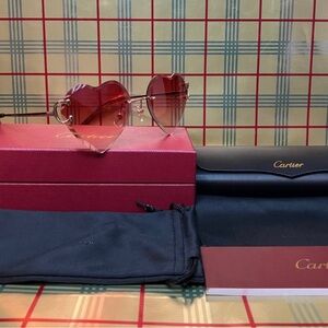 CARTIER BIG C HEART ❤️ SHAPED RIMLESS SUNGLASSES